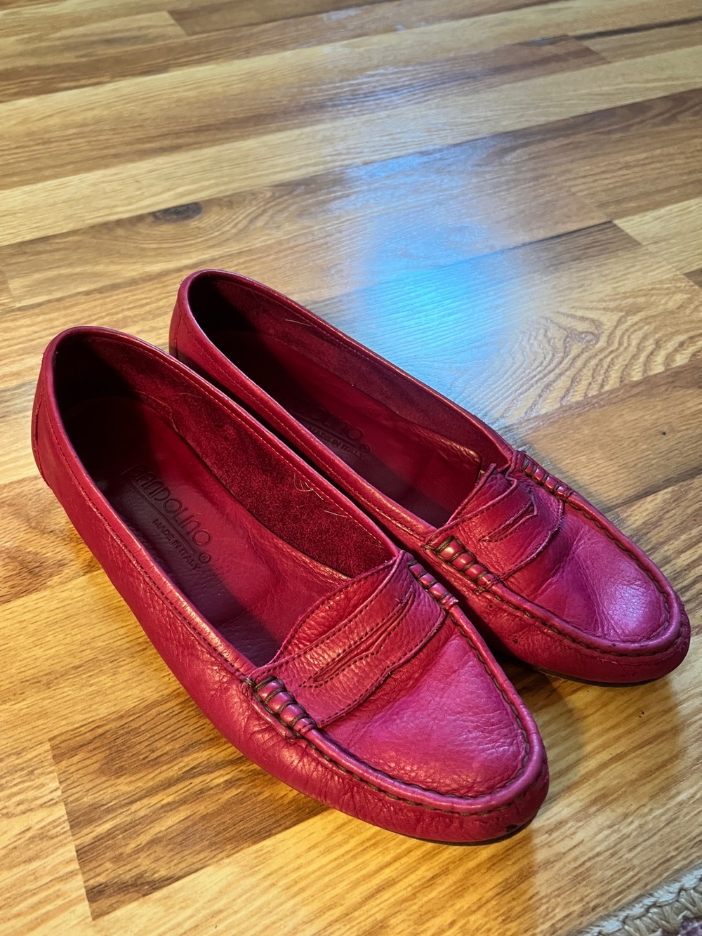 Bandolino Vintage Magenta Pink Leather Penny Loafers